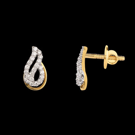 18K Yellow Gold Diamond Earrings - 0.29ct VVS-FG
