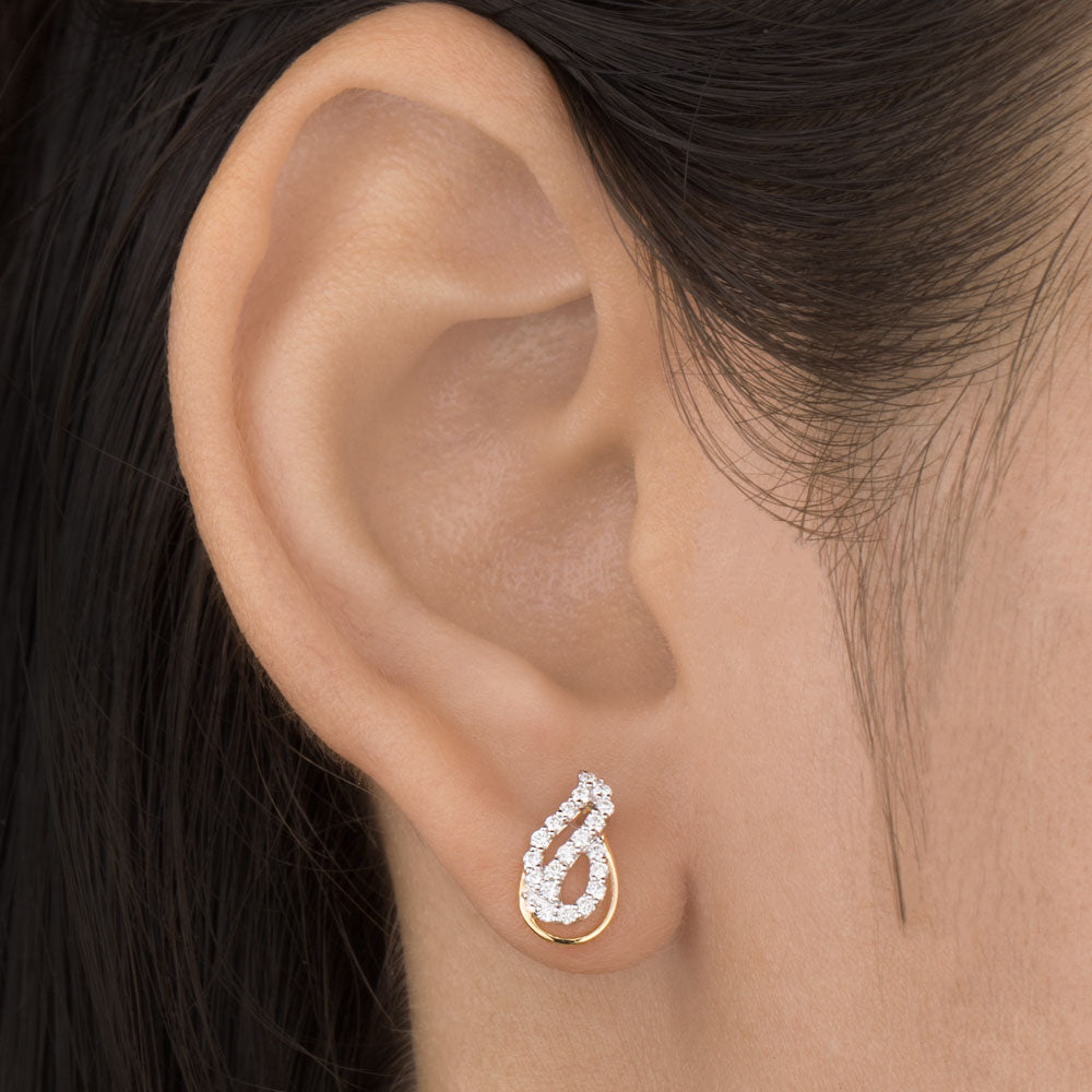 18K Yellow Gold Diamond Earrings - 0.29ct VVS-FG