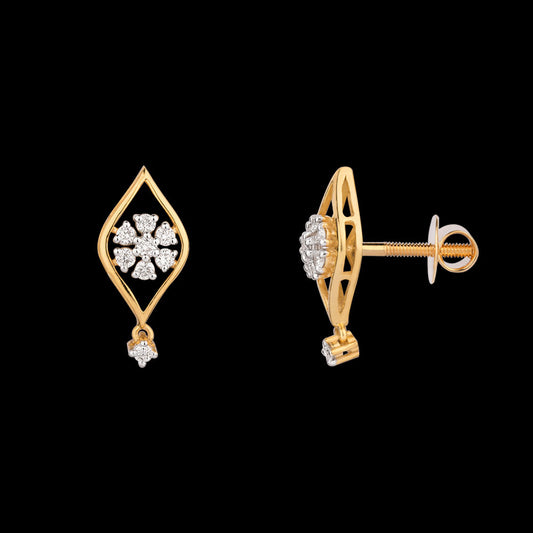 14K Two Tone Gold Diamond Earrings - 0.33ct VS-SI-HI
