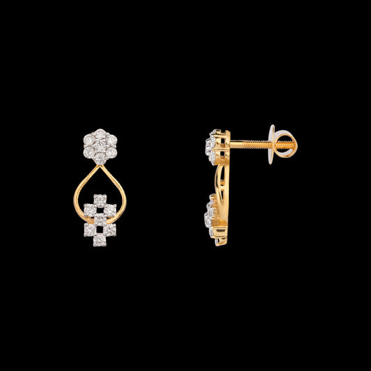 18K Yellow Gold Diamond Earrings - 0.502ct VVS-VS-GH