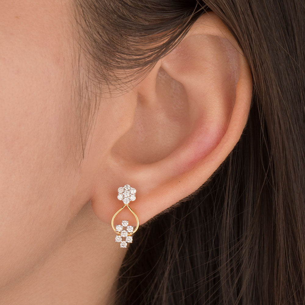 18K Yellow Gold Diamond Earrings - 0.502ct VVS-VS-GH