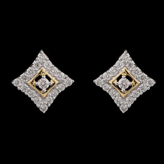 14K Yellow Gold Diamond Earrings - 0.38ct VS-SI-HI