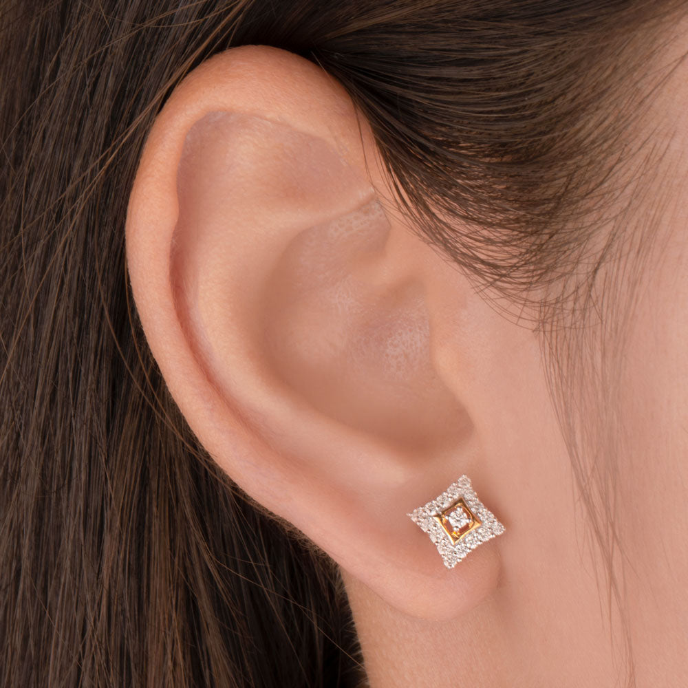 14K Yellow Gold Diamond Earrings - 0.38ct VS-SI-HI