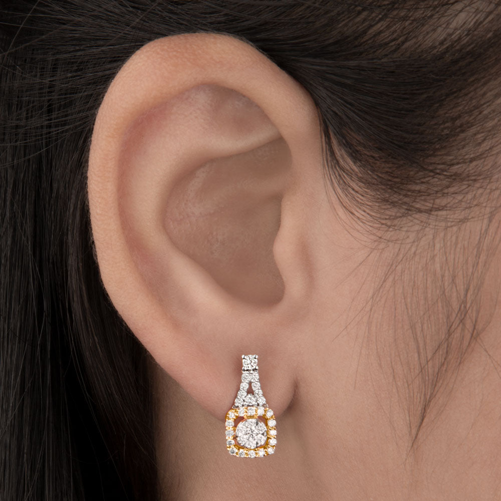 18K Yellow Gold Diamond Earrings - 0.719ct VVS-VS-GH