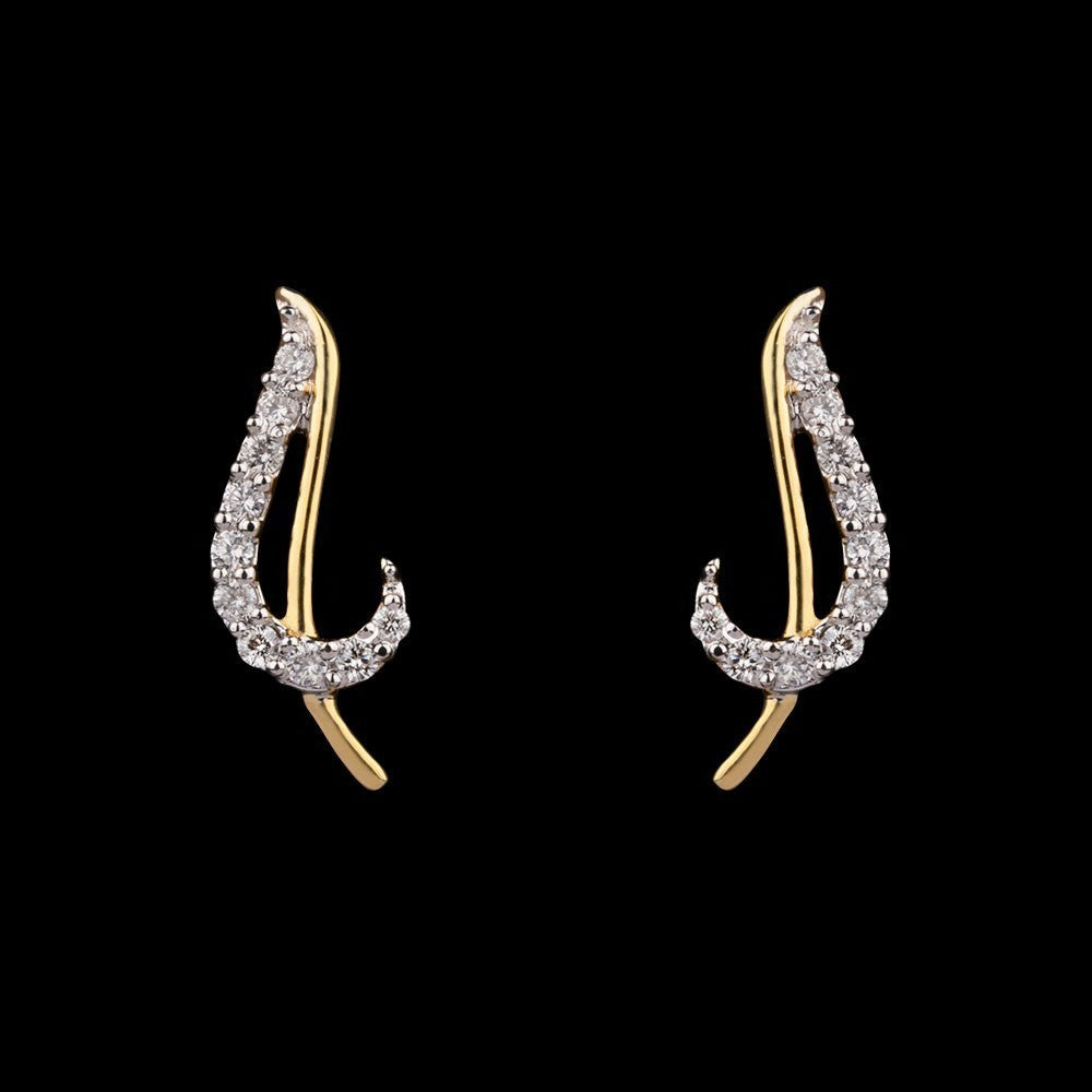 14K Yellow Gold Diamond Earrings - 0.15ct VVS-VS-GH