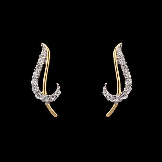 14K Yellow Gold Diamond Earrings - 0.15ct VVS-VS-GH