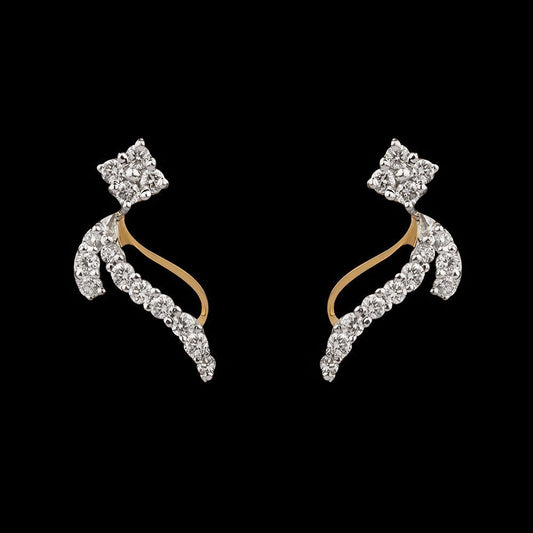 18K Yellow Gold Diamond Earrings - 0.45ct VVS-VS-EF