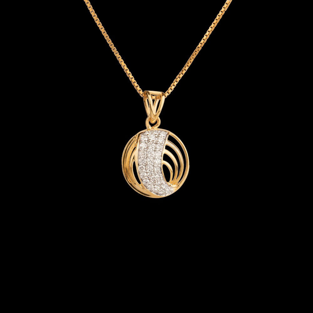 14K Yellow Gold Diamond Pendant - 0.43ct VVS-VS-GH