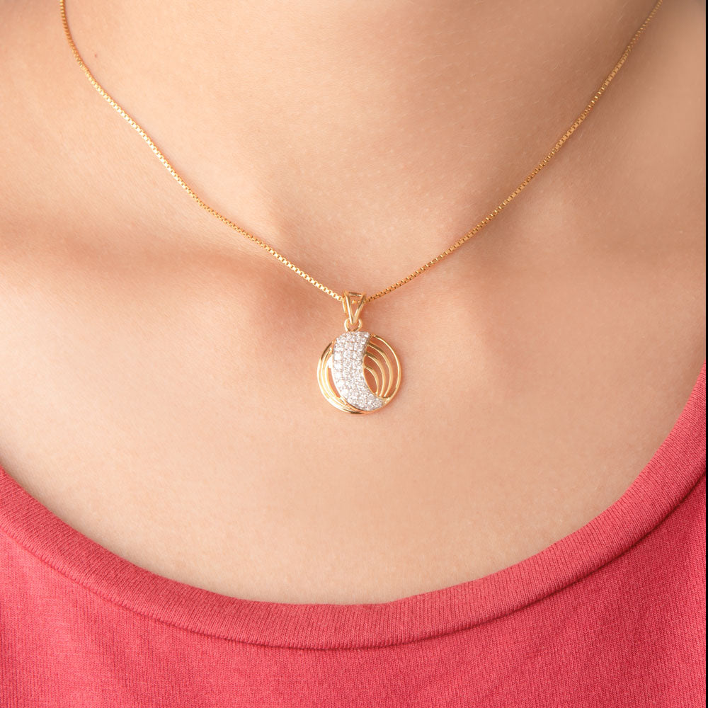 14K Yellow Gold Diamond Pendant - 0.43ct VVS-VS-GH