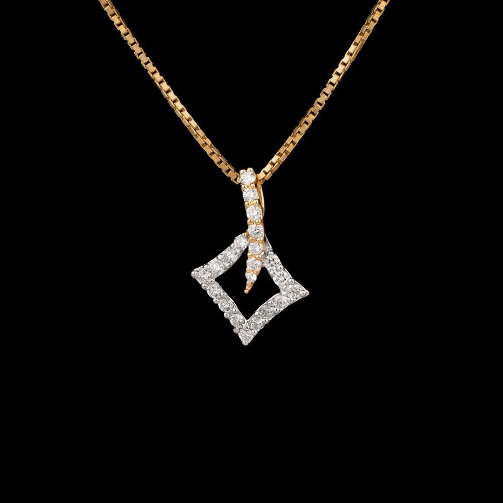 14K Yellow Gold Diamond Pendant - 0.23ct VVS-VS-GH