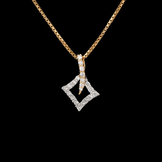 14K Yellow Gold Diamond Pendant - 0.23ct VVS-VS-GH