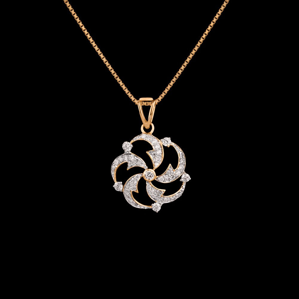 14K Yellow Gold Diamond Pendant - 0.56ct VVS-VS-GH