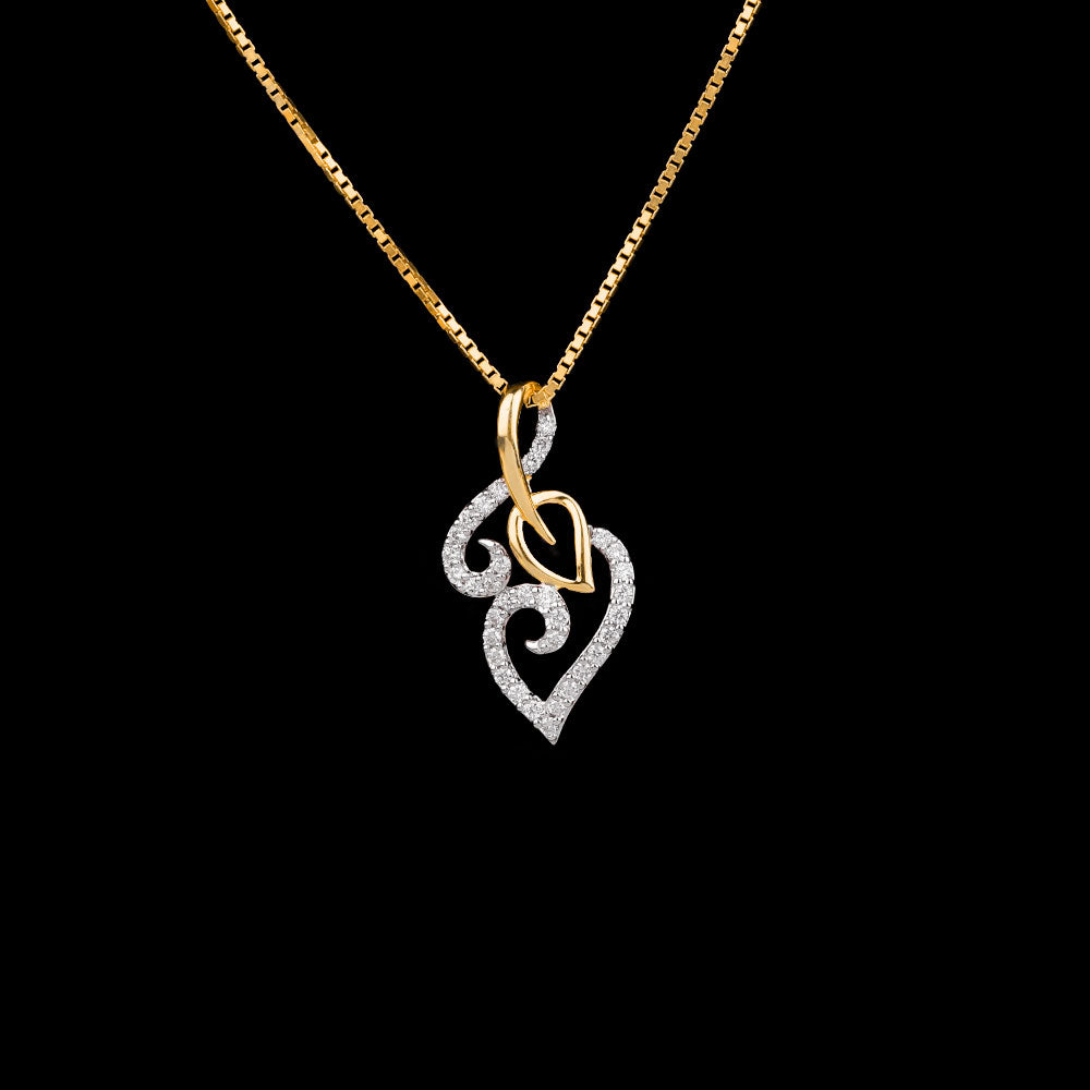 18K Yellow Gold Diamond Pendant - 0.21ct VVS-VS-GH