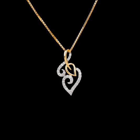 18K Yellow Gold Diamond Pendant - 0.21ct VVS-VS-GH