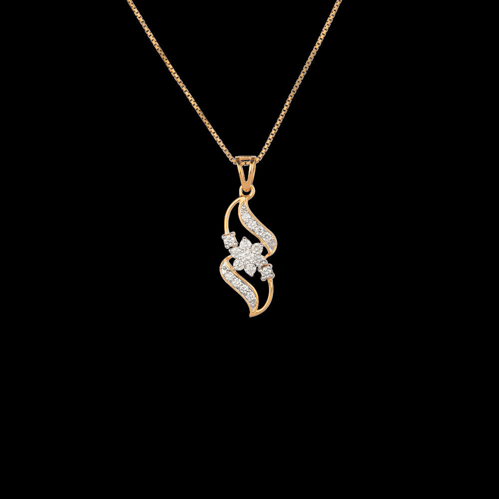 18K Yellow Gold Diamond Pendant - 0.32ct VVS-VS-GH