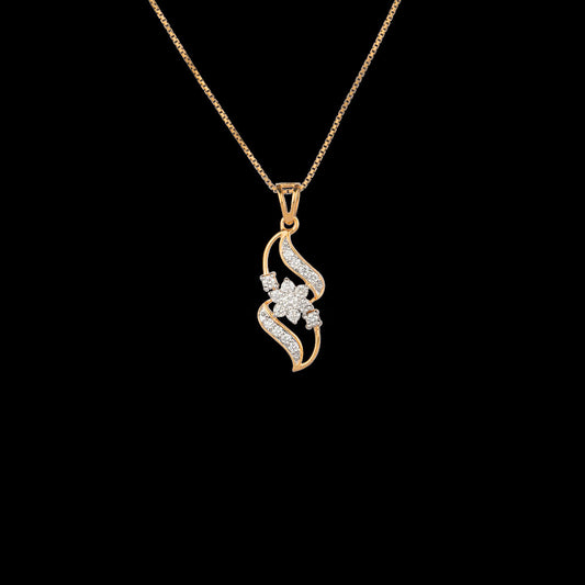 18K Yellow Gold Diamond Pendant - 0.32ct VVS-VS-GH