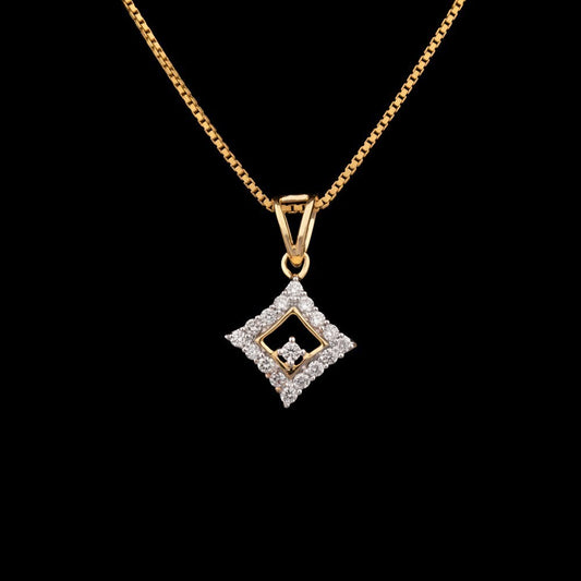 14K Yellow Gold Diamond Pendant - 0.26ct VS-SI-HI
