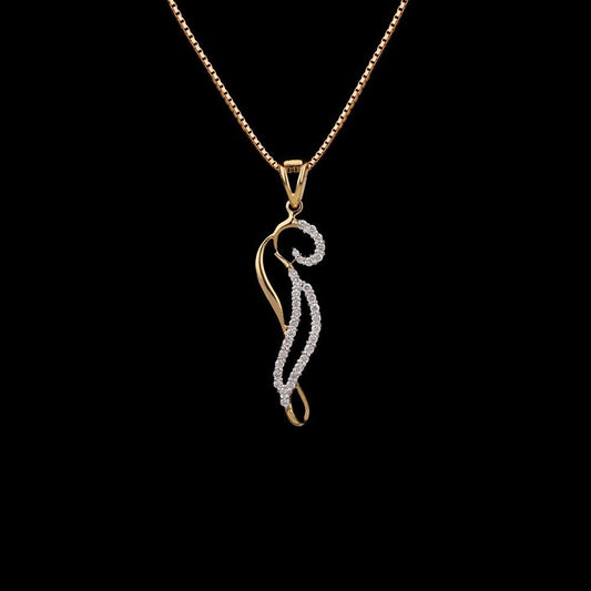14K Yellow Gold Diamond Pendant - 0.31ct VVS-VS-GH