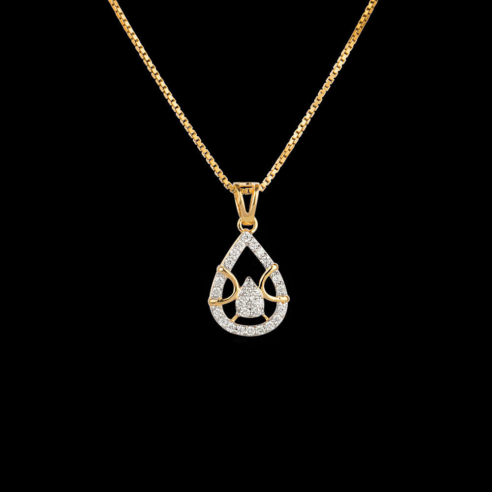 18K Yellow Gold Diamond Pendant - 0.23ct VVS-VS-GH
