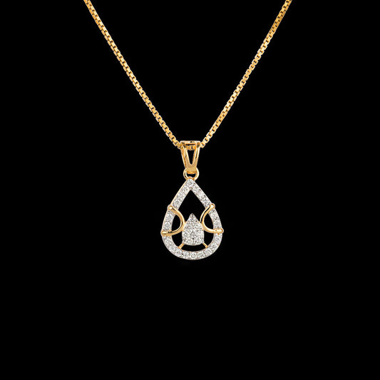18K Yellow Gold Diamond Pendant - 0.23ct VVS-VS-GH