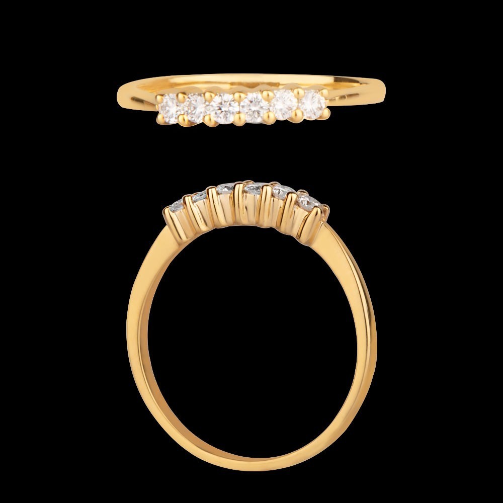 18K Yellow Gold Diamond Ring - 0.183ct VVS-VS-GH