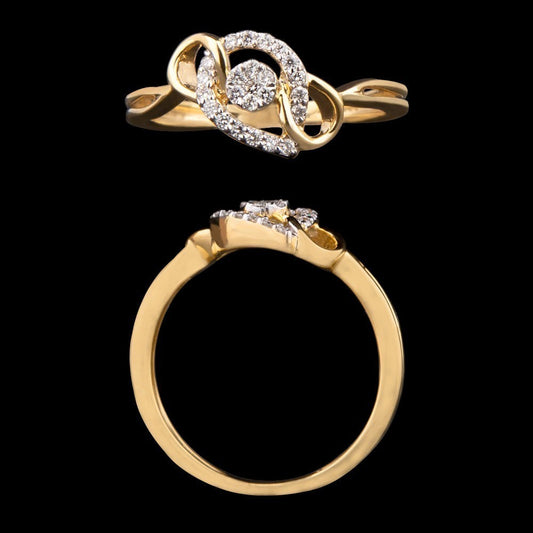 14K Yellow Gold Diamond Ring - 0.13ct VVS-VS-GH