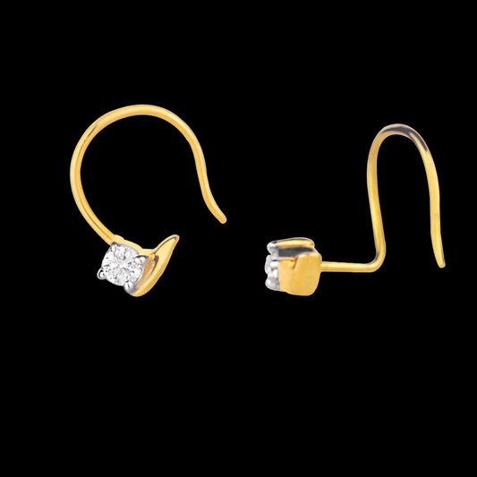 14K Yellow Gold Diamond Nosepin - 0.03ct VVS-GH