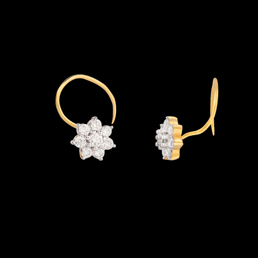 18K Yellow Gold Diamond Nosepin - 0.196ct VVS-VS-IJ