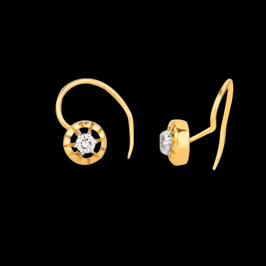 18K Yellow Gold Diamond Nosepin - 0.052ct VVS-EF