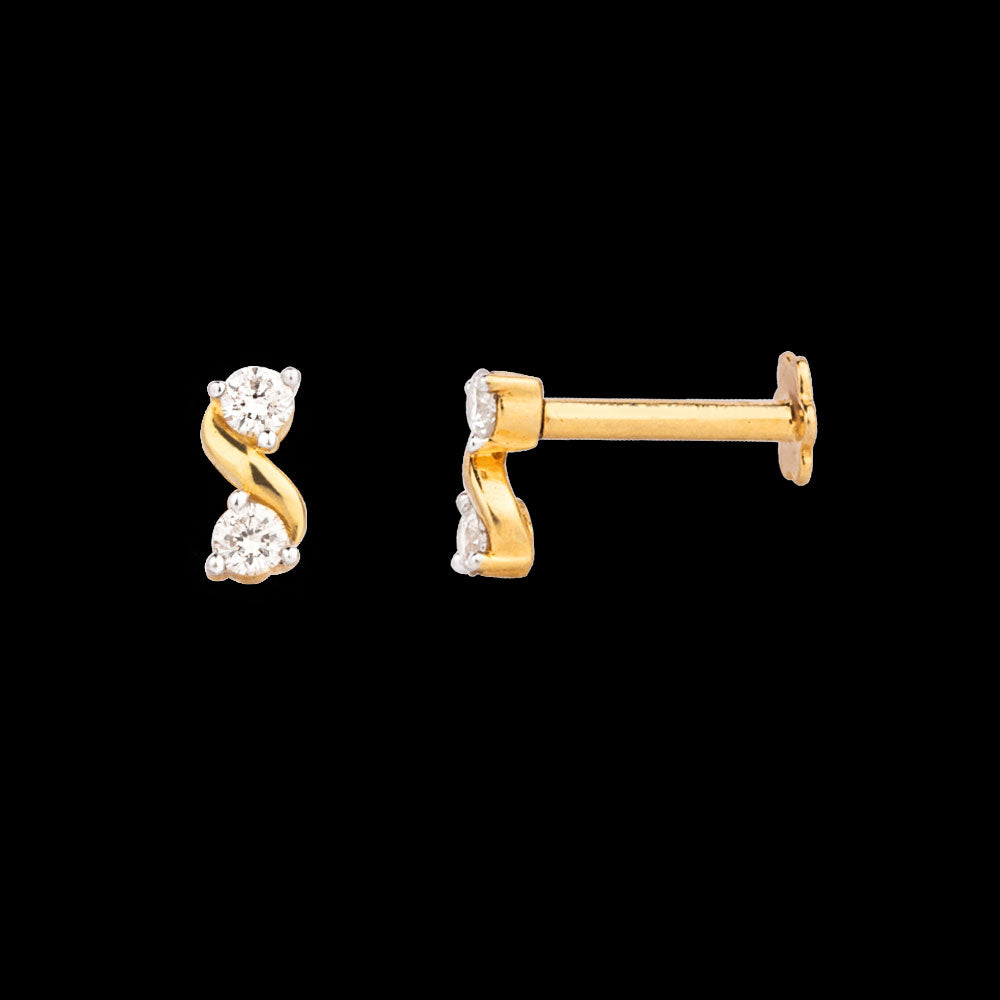 14K Yellow Gold Diamond Nosepin - 0.07ct VS-GH