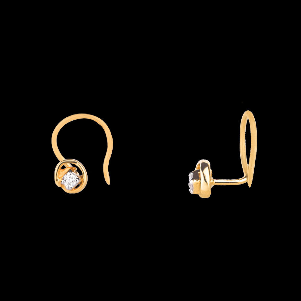 18K Yellow Gold Diamond Nosepin - 0.022ct VVS-FG