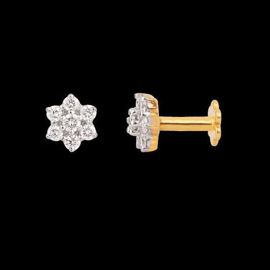 14K Yellow Gold Diamond Nosepin - 0.3ct VS-SI-HI