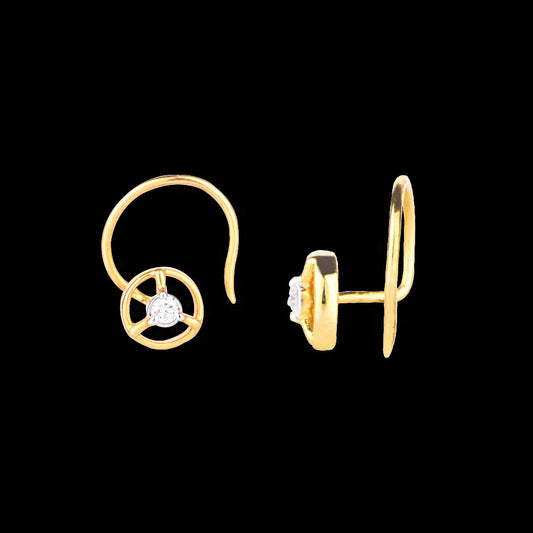 18K Yellow Gold Diamond Nosepin - 0.048ct VVS-EF