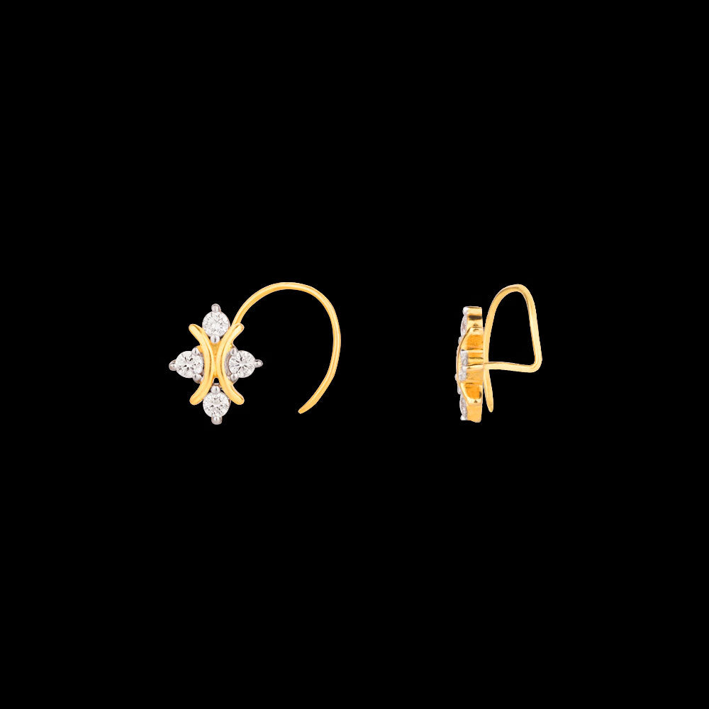 14K Yellow Gold Diamond Nosepin - 0.14ct VS-GH