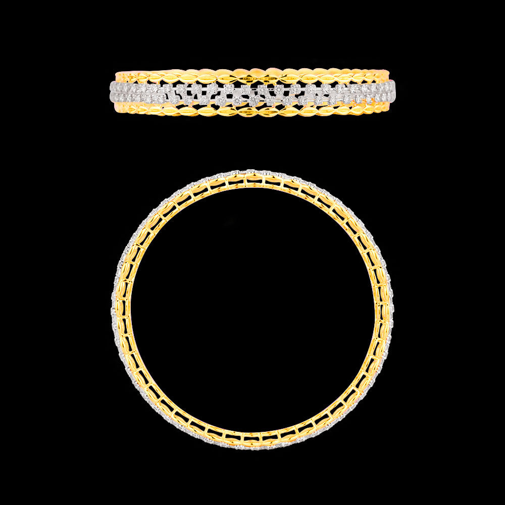 14K Yellow Gold Diamond Bangle - 2.663ct SI-GH
