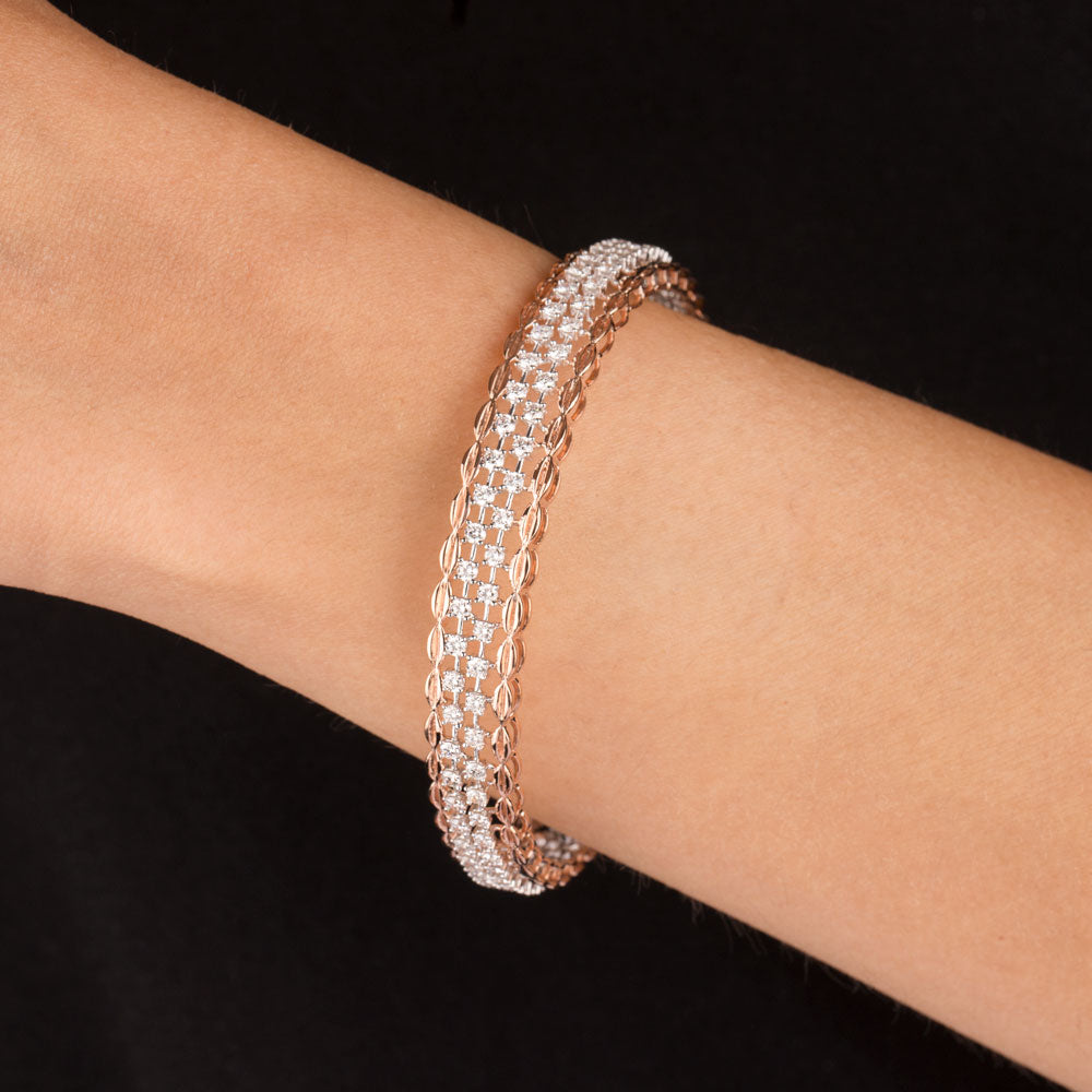14K Yellow Gold Diamond Bangle - 2.663ct SI-GH