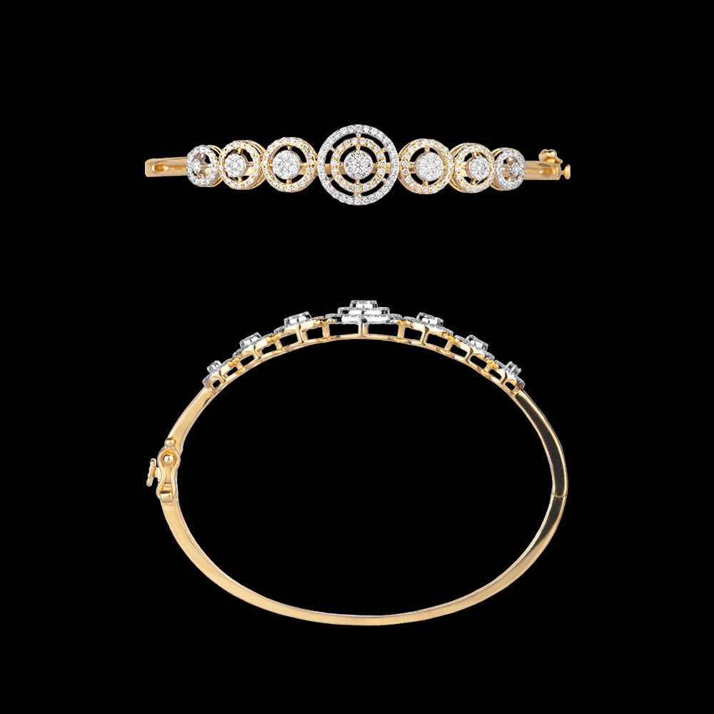 18K Yellow Gold Diamond Kada - 1.09ct VVS-VS-HI