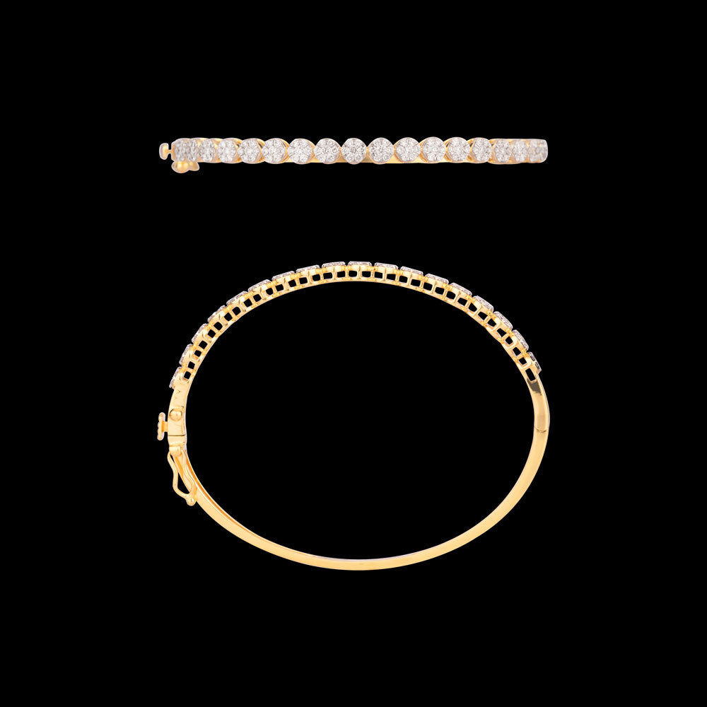 18K Yellow Gold Diamond Kada - 1.139ct VVS-VS-IJ