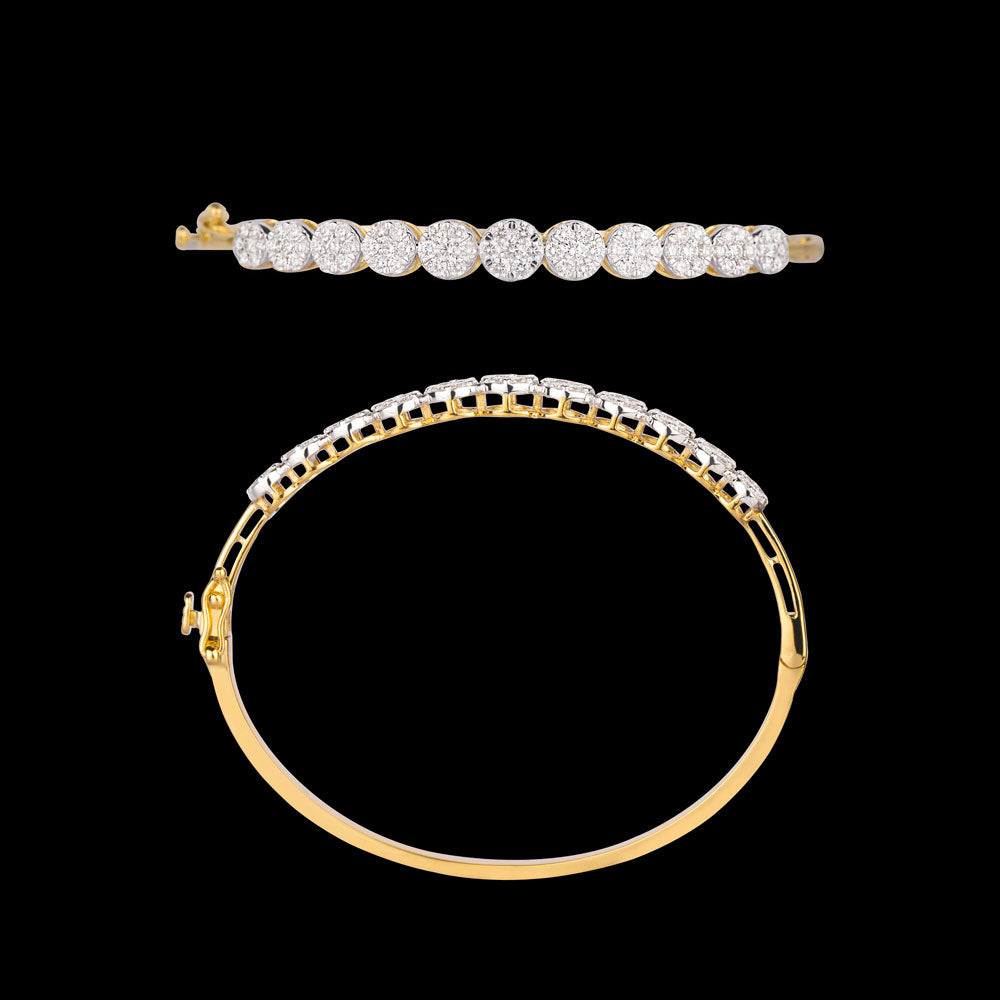 18K Yellow Gold Diamond Kada - 1.778ct VVS-VS-GH