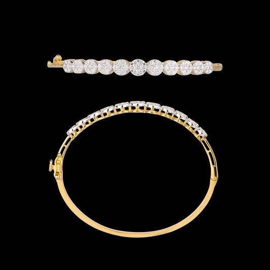 18K Yellow Gold Diamond Kada - 1.778ct VVS-VS-GH
