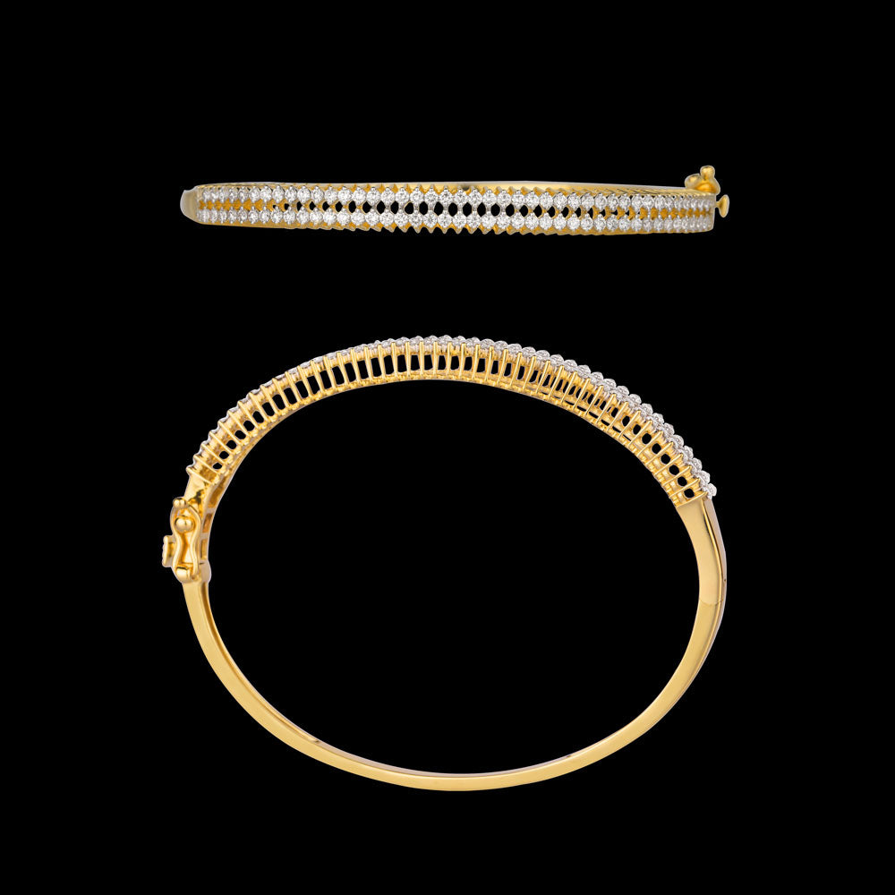 14K Yellow Gold Diamond Kada - 1.26ct VVS-VS-GH
