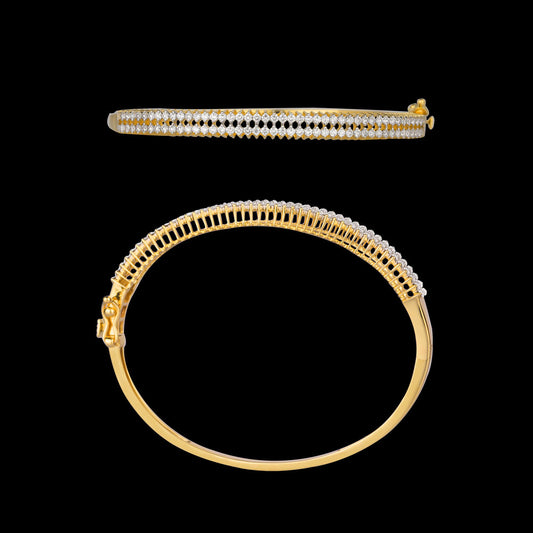 14K Yellow Gold Diamond Kada - 1.26ct VVS-VS-GH