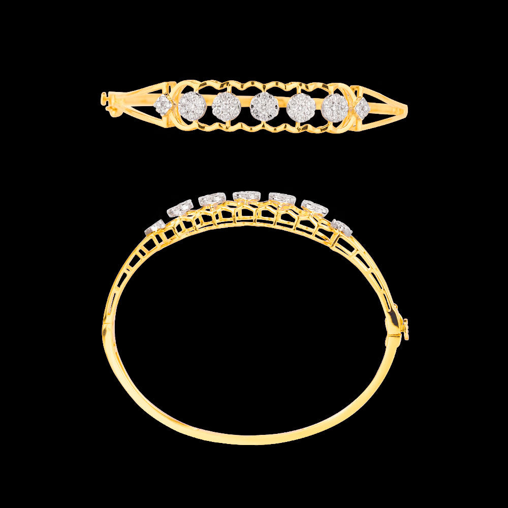 18K Yellow Gold Diamond Kada - 1.326ct VS-GH
