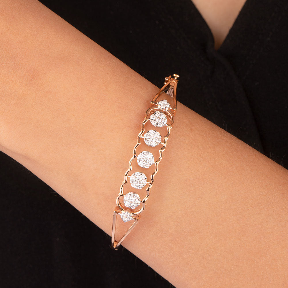 18K Yellow Gold Diamond Kada - 1.326ct VS-GH