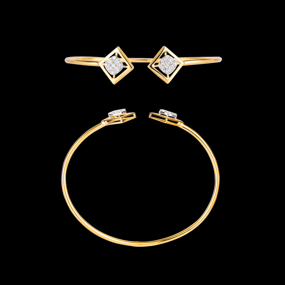 14K Yellow Gold Diamond Kada - 0.65ct VVS-VS-GH