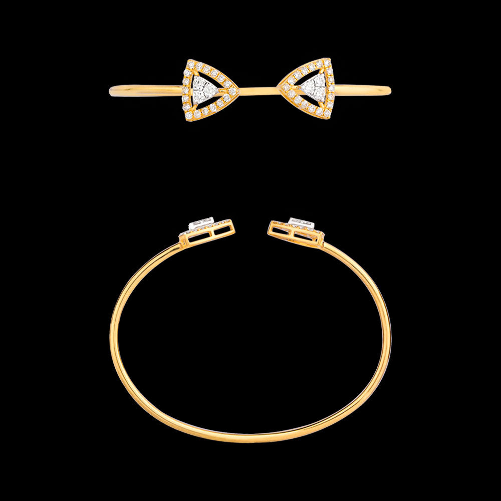 18K Yellow Gold Diamond Kada - 1.031ct VVS-VS-GH