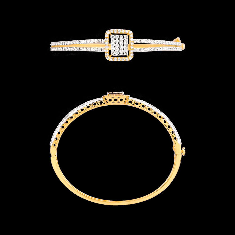 18K Yellow Gold Diamond Kada - 2.475ct VVS-VS-GH