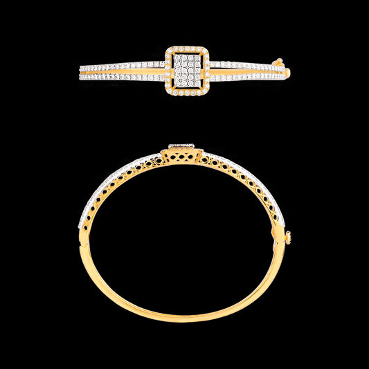 18K Yellow Gold Diamond Kada - 2.475ct VVS-VS-GH