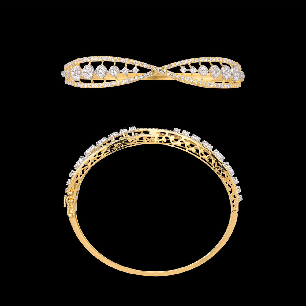 18K Yellow Gold Diamond Kada - 2.779ct VVS-VS-GH