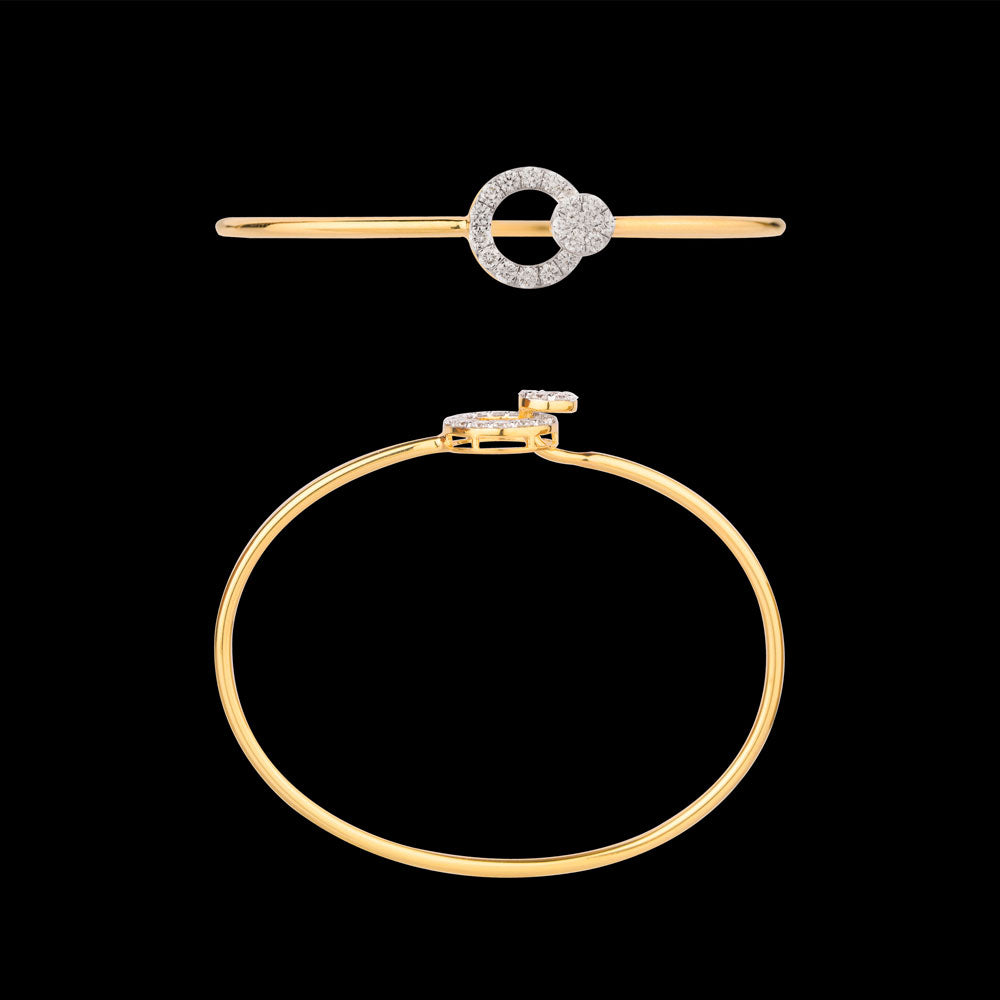 18K Yellow Gold Diamond Kada - 0.792ct VVS-VS-HI